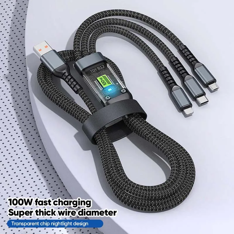 3-in-1 100 Watt Data Cable