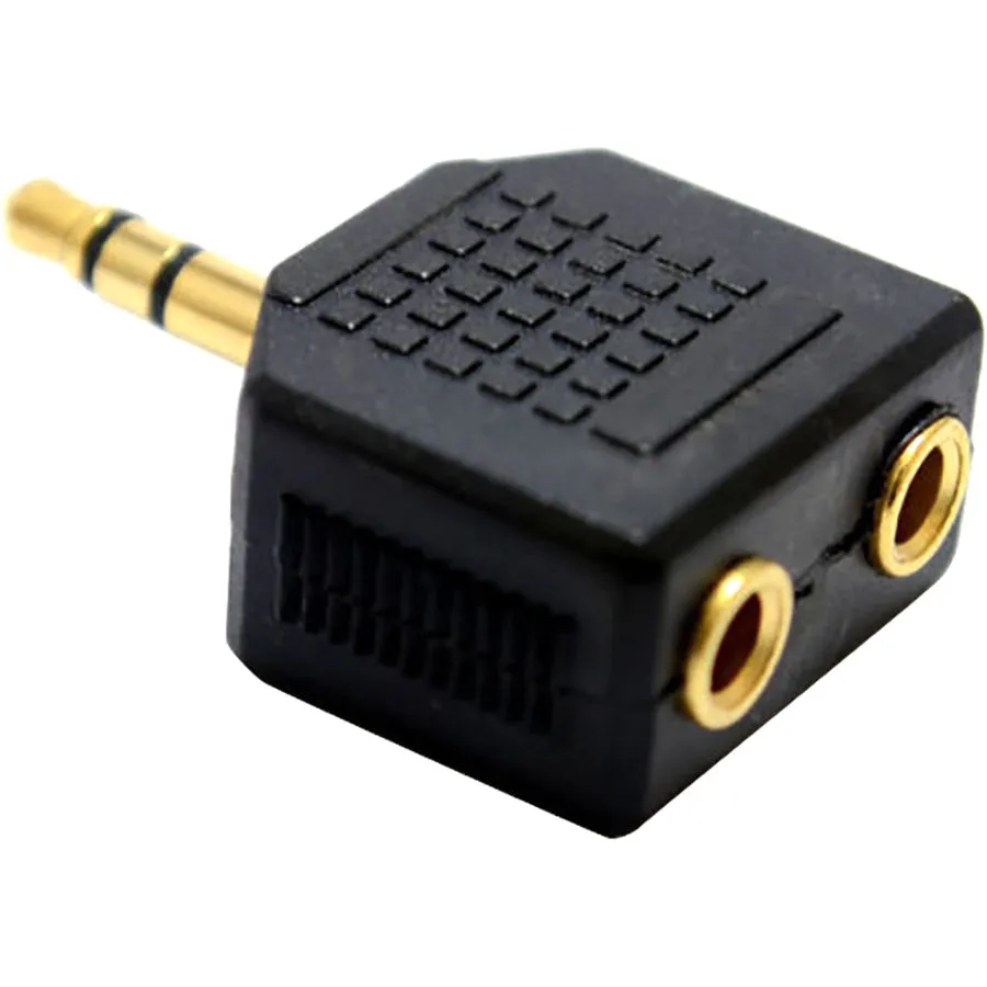 4XEM 3.5mm Mini Jack Headphone Splitter Black 4XIJACKBK