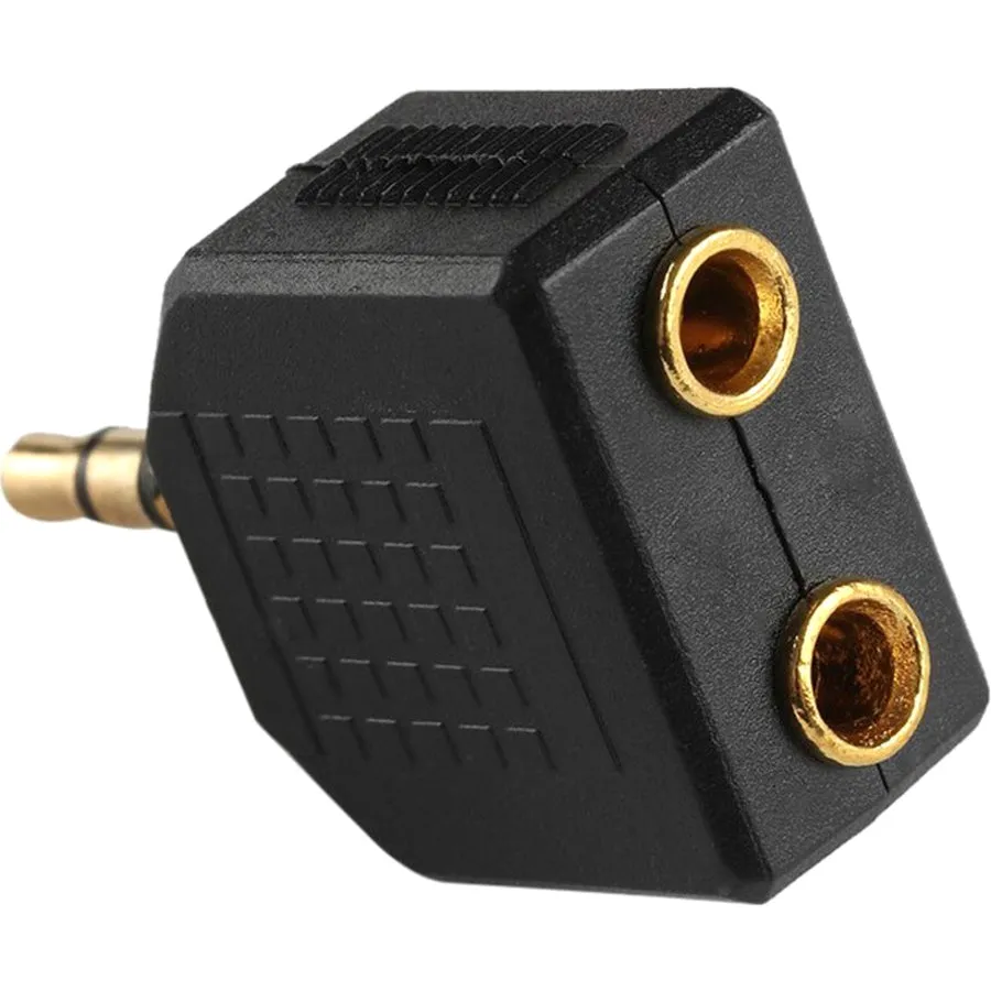 4XEM 3.5mm Mini Jack Headphone Splitter Black 4XIJACKBK