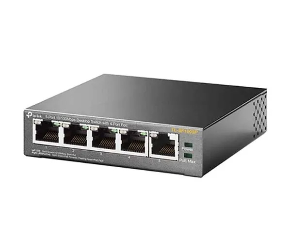 5-Port 10/100Mbps Ethernet Switch with 4-Port PoE, Desktop