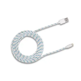 6-Foot Lightning to USB Charge and Sync Braided Cable - White