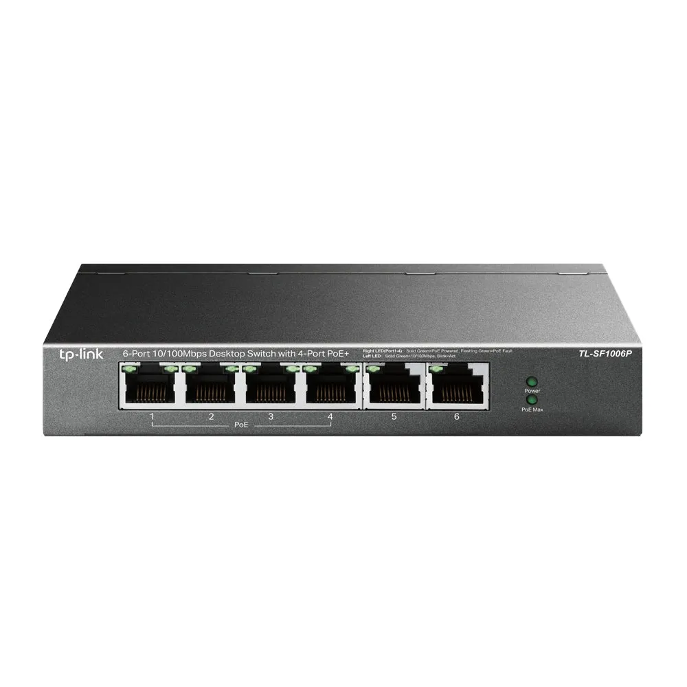 6-Port 10/100Mbps Desktop Switch with 4-Port PoE 