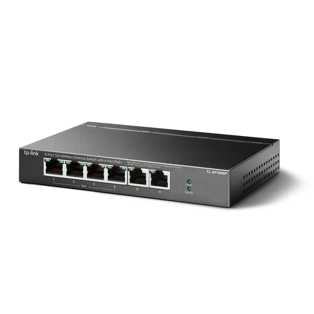 6-Port 10/100Mbps Desktop Switch with 4-Port PoE 