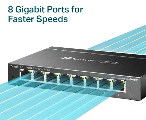 8 Port Smart Ethernet Switch, 10/100/1000Mbps