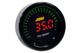 AEM Tru-BoostX Boost Controller - Programmable - Gauge Type - Electric - Digital - 2-1/16" Diameter - Black Face