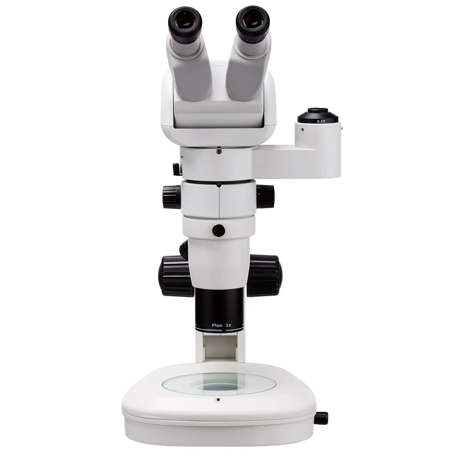 AmScope PM230 Series Zoom Trinocular Stereo Microscope 8X-80X Magnification on Track Stand with Common Main Objective(CMO), Adjustable Head   16MP USB3.0 Camera