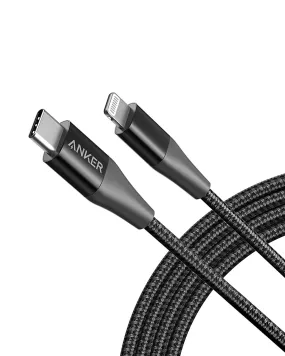 Anker PowerLine  II USB-C Cable with Lightning Connector 6ft - Black