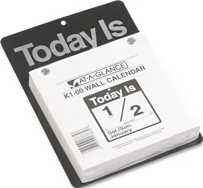 At-A-Glance "Today Is" Daily Wall Calendar 6 X 6 White