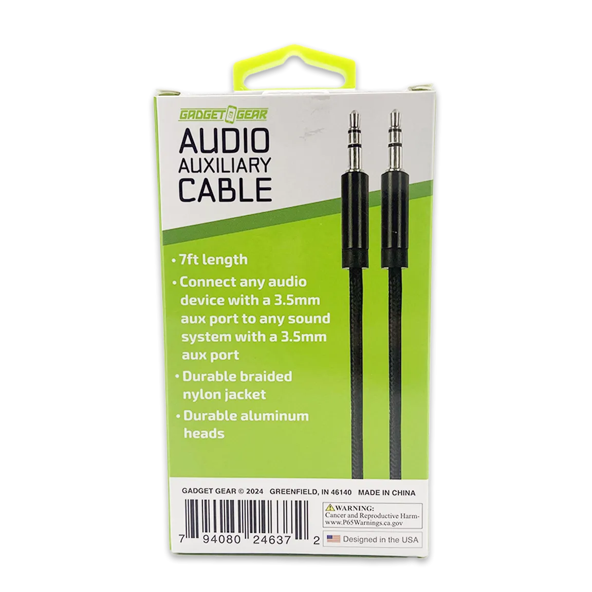 Auxiliary Audio Cable 7FT - 3 Pieces Per Pack 24637