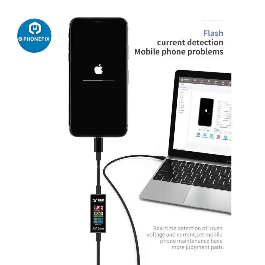 AV-Line Intelligent Charging Detection Line USB Charging Cable for iPhone/Android