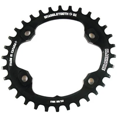 B-Spire C/Ring Snaggletooth Nw 4X96,30T,9-12Spd,Xt,Oval,Blck Snaggletooth N/W Xt 12 Spd Oval Chainring Blackspire Chainrings