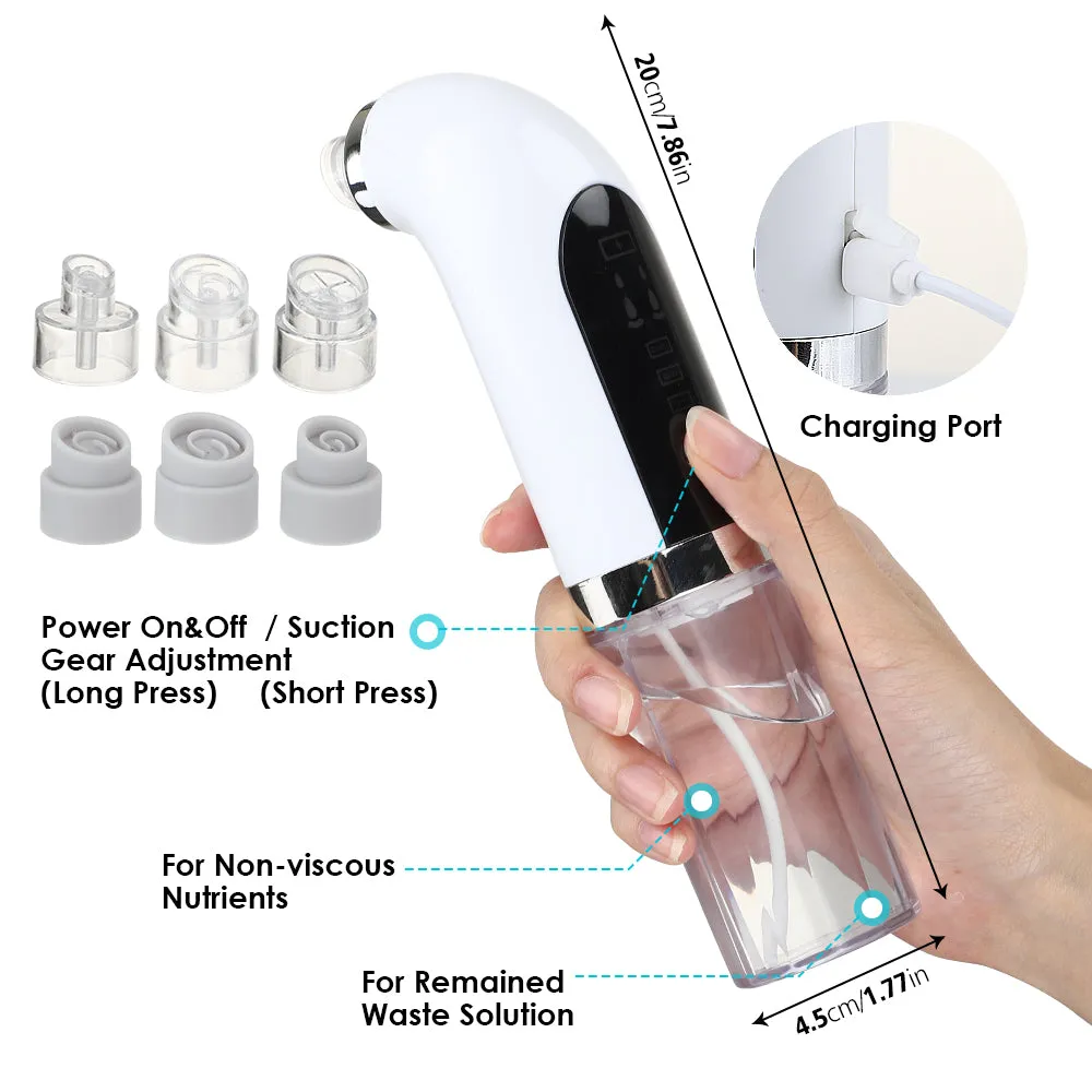 Blackhead Remover Vacuum Suction Pore Cleaner USB Facial Hydrodermabrasion