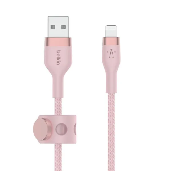 BoostCharge Pro Flex USB-A Cable 1m with Lightning Connector Braided - Pink