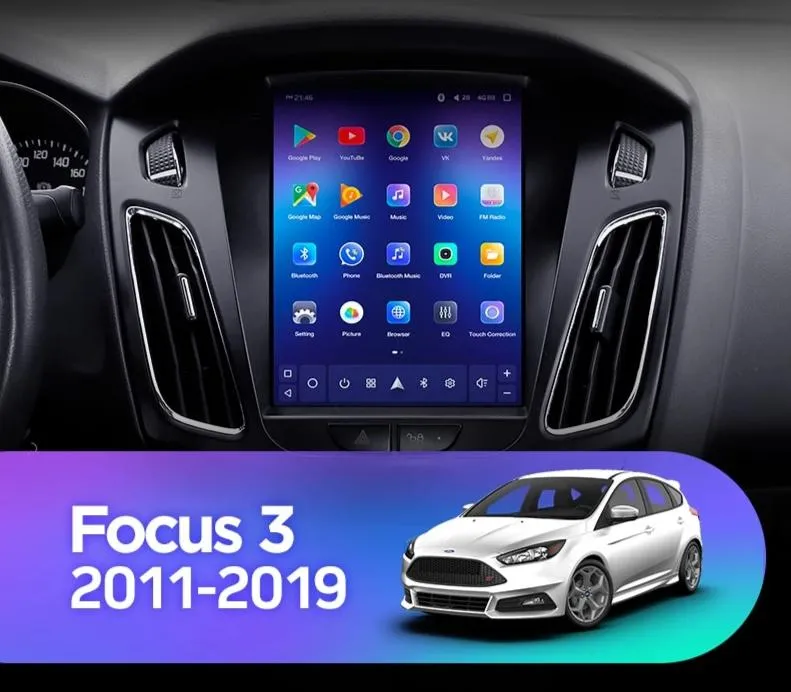 Car Dealz 11" Android 12.0 Ford Focus 3 Mk 3 Tesla Style 2011-2019 w CAM In Dash Plus OEM Fascia