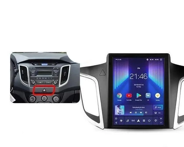 Car Dealz 11" Android 12.0 Hyundai Creta IX25 Tesla Style 2016-2019 Head Unit In Dash Plus OEM Fascia