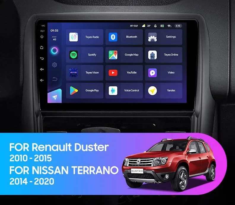 Car Dealz Elite 4G Data Model 10.2" Android 12.0 For Renault Duster 1 2010 - 2015 For Nissan Terrano 2014-2020