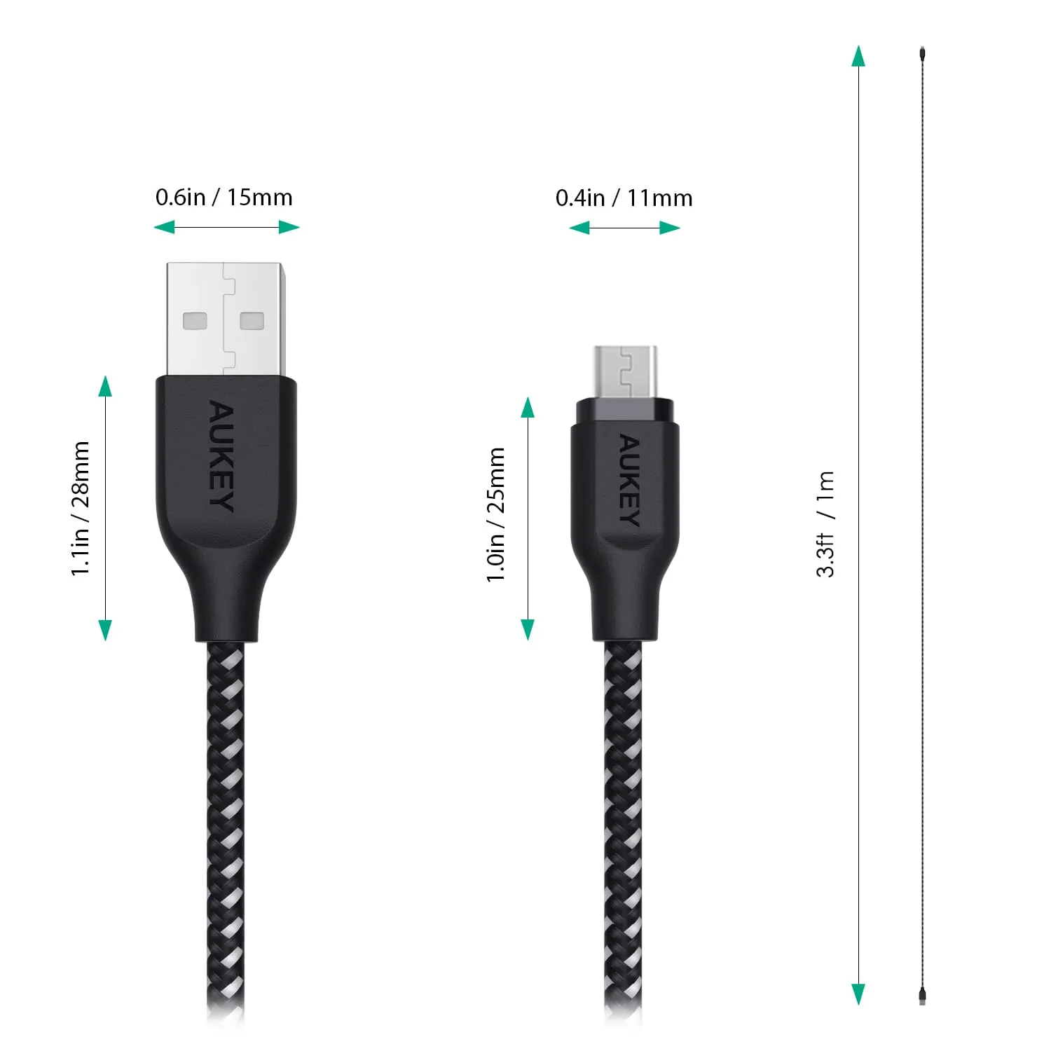 CB-AM1 High Performance Nylon Micro USB Cable 1.2 meter