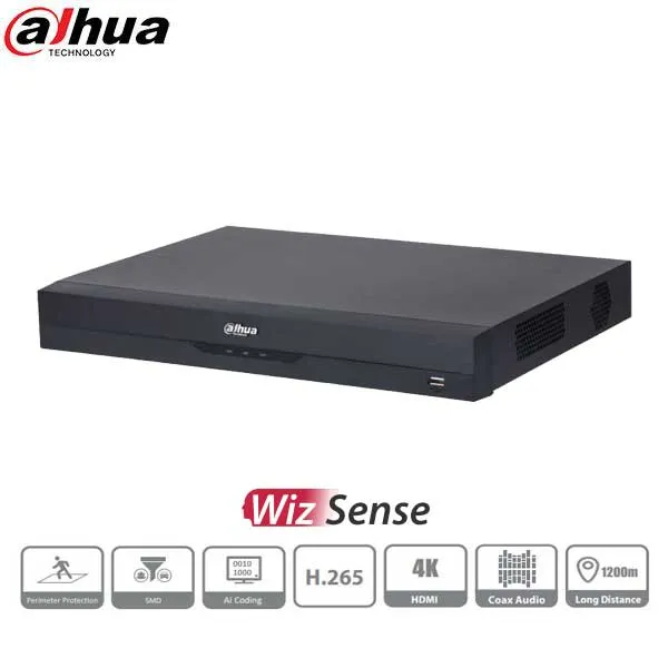 Dahua / HDCVI DVR / 16 Channels / Analytics / 1U / Penta-brid / 8MP / 4k / 10TB HDD / X82B3A10