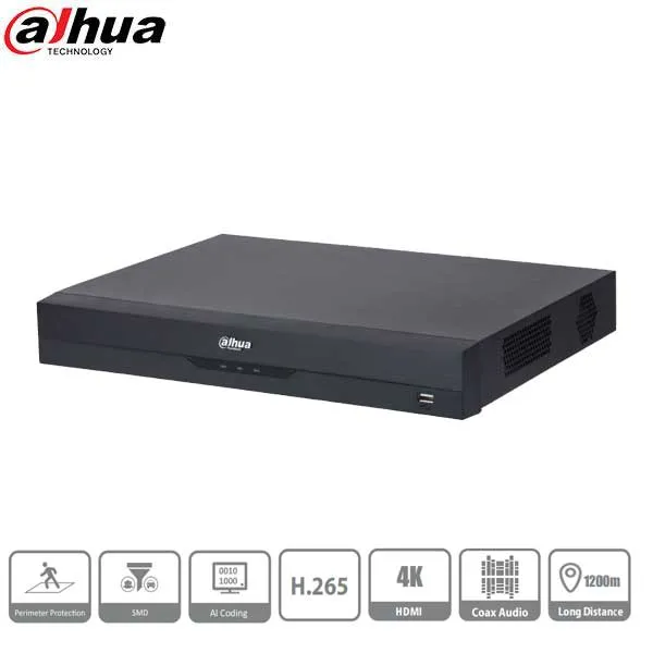 Dahua / HDCVI DVR / 16Channels / Analytics / 1U / Penta-brid / 6MP / 1080p / 8TB HDD / X52B3A8