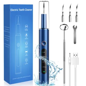 Electric Plaque Remover for Teeth, Rechargeable Teeth Cleaning Kit with 4 Modes