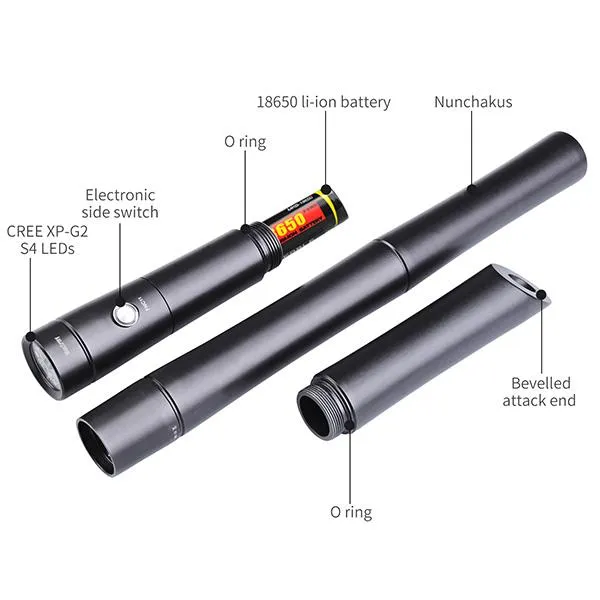 FNC11 1200 Lumens Nunchaku USB Rechargeable Flashlight