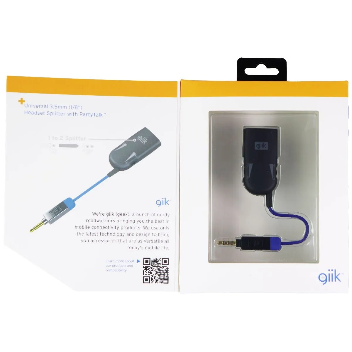 GiiK (GKSPLTR) 2-Way Headset Splitter for 3.5mm - Black/Blue