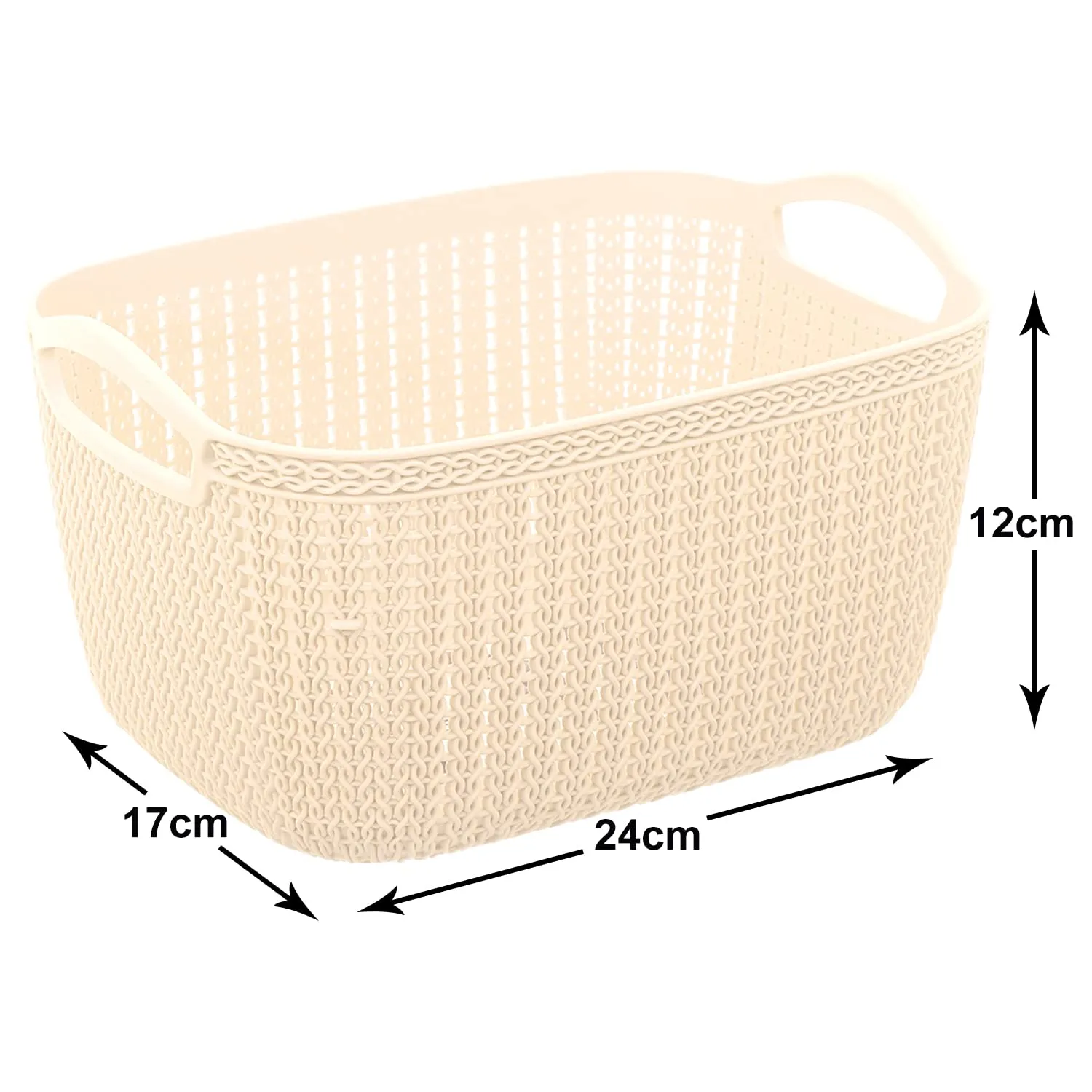 Heart Home Q-5 Multiuses Designer Unbreakable Plastic Storage Basket/Organizer/Bin For Home, Kitchen, Bathroom, Office Use Pack of 4 (Beach)-50HH01619