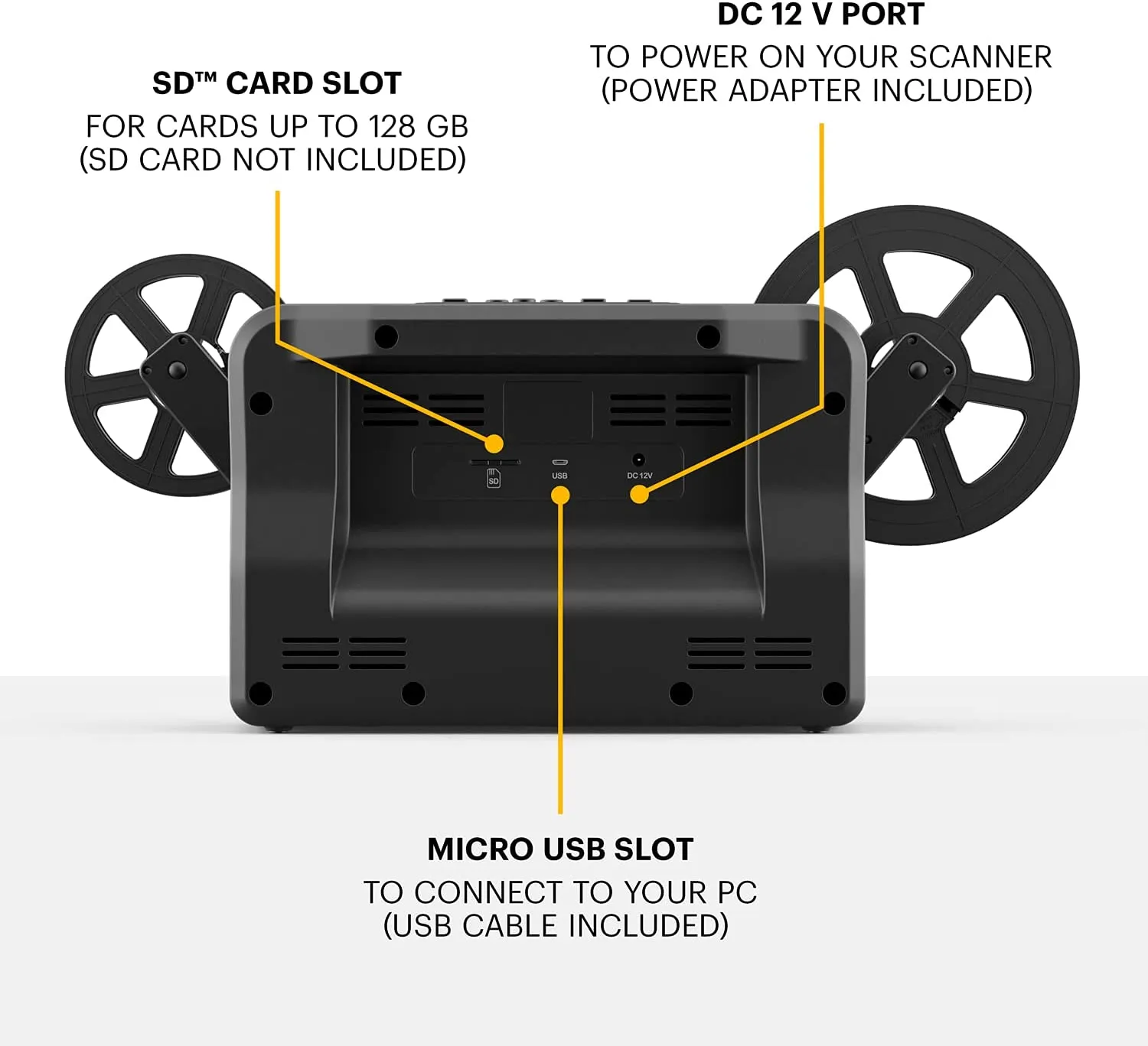 KODAK REELS 8Mm & Super 8 Films Digitizer Converter with Big 5” Screen, Scanner Converts Film Frame by to Digital MP4 Files for Viewing, Sharing Saving on SD Card 3” 4” 7” and 9” Black