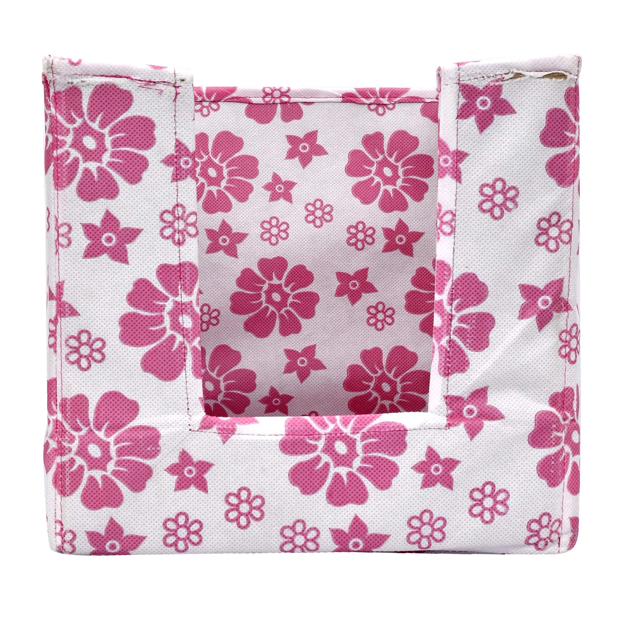 Kuber Industries Flower Print Non Woven Shirt Stacker/Shirt Organizer Wardrobe Organizer (Pink)