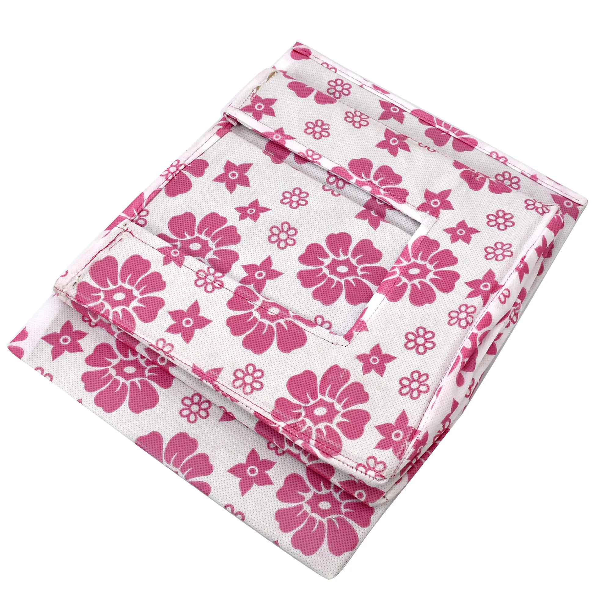 Kuber Industries Flower Print Non Woven Shirt Stacker/Shirt Organizer Wardrobe Organizer (Pink)