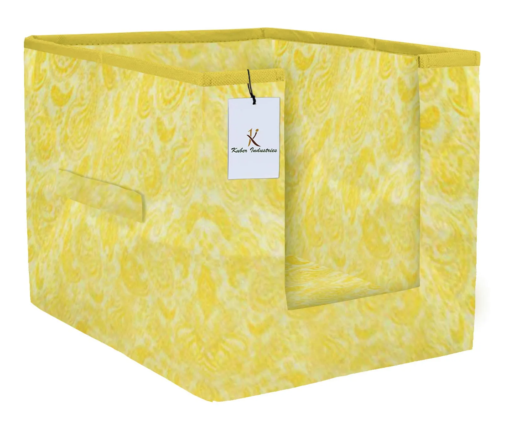 Kuber Industries Leaf Printed 6 Piece Non Woven Shirt Stacker Wardrobe Organizer Set, (Gold) - CTKTC035060