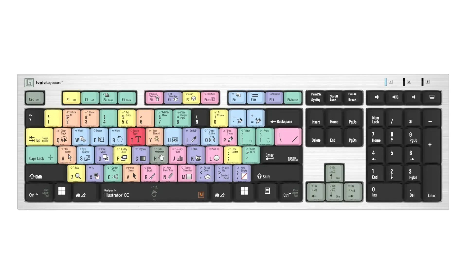 Enhanced LogicKeyboard for Adobe Illustrator CC (PC) - Slim Line US Layout (LKBU-ILSTCC-AJPU-US)