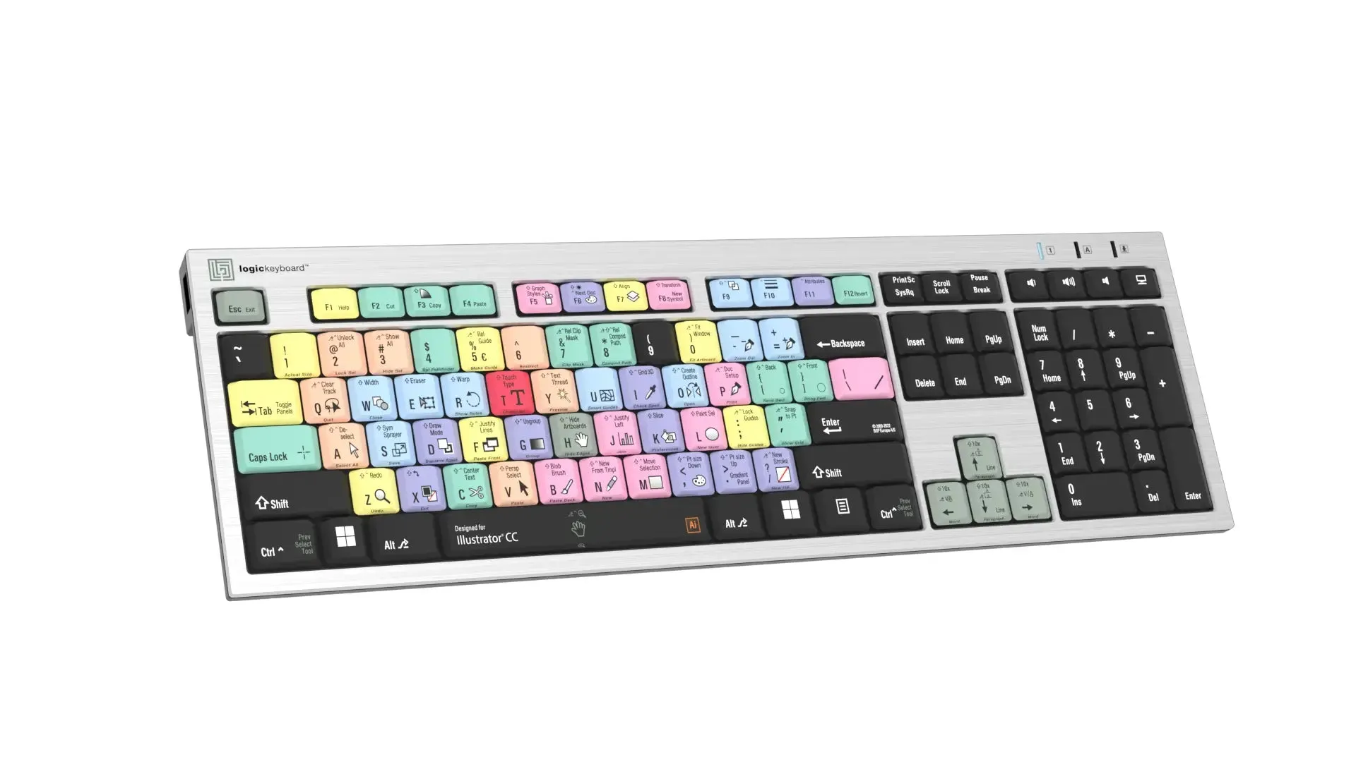 Enhanced LogicKeyboard for Adobe Illustrator CC (PC) - Slim Line US Layout (LKBU-ILSTCC-AJPU-US)