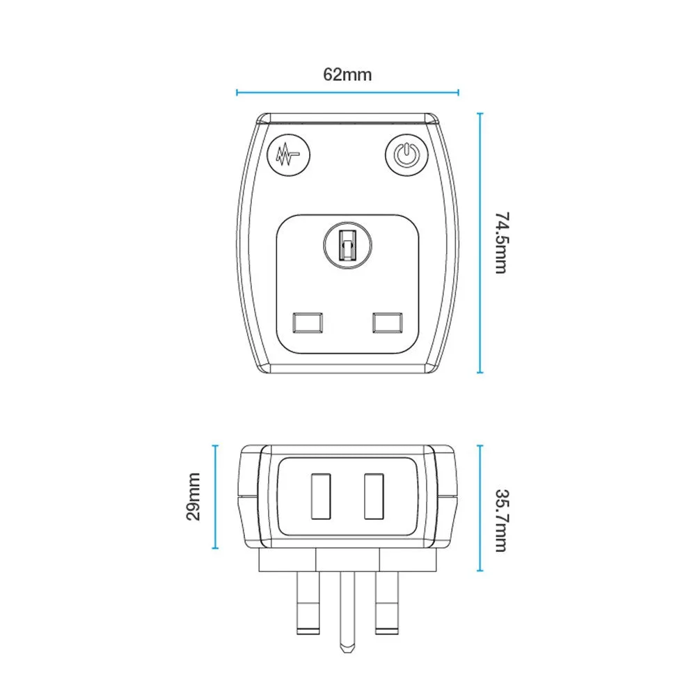 Masterplug High Gloss 2 USB (3.1A) Surge Adaptor Black (SRGAUSBPB3-MPA)