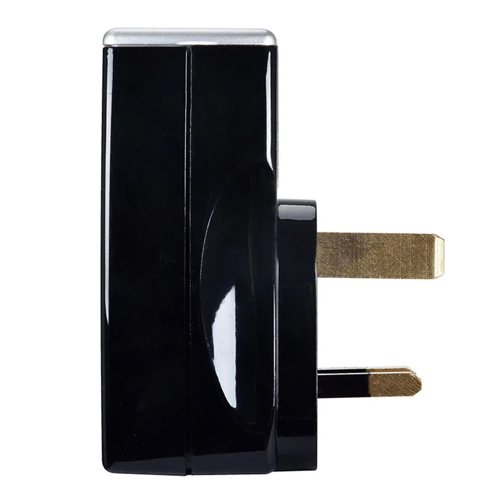 Masterplug High Gloss 2 USB (3.1A) Surge Adaptor Black (SRGAUSBPB3-MPA)