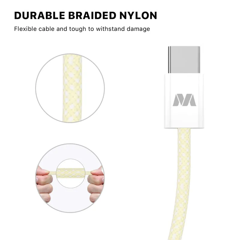 MyBat USB-C to USB-C Premium Braided Cable (L=3 FT) - Pink