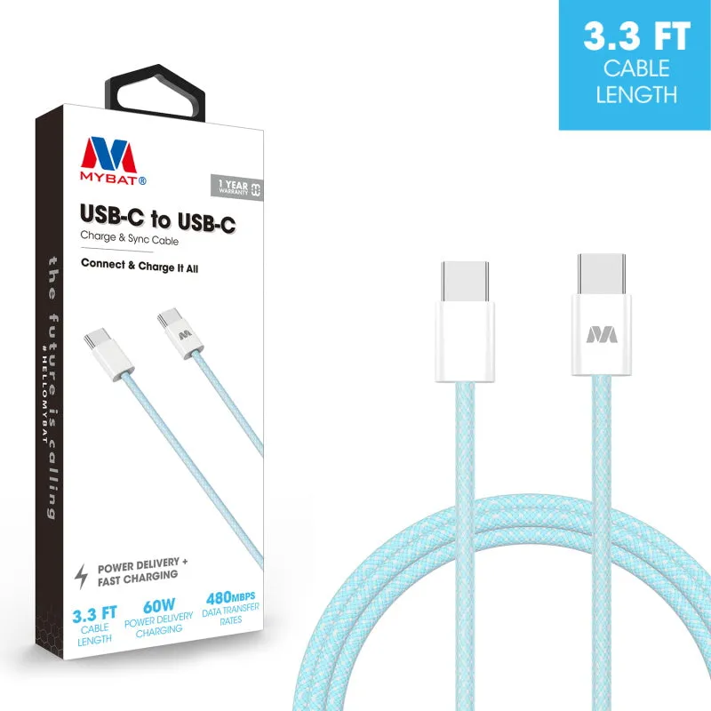 MyBat USB-C to USB-C Premium Braided Cable (L=3 FT) - Pink