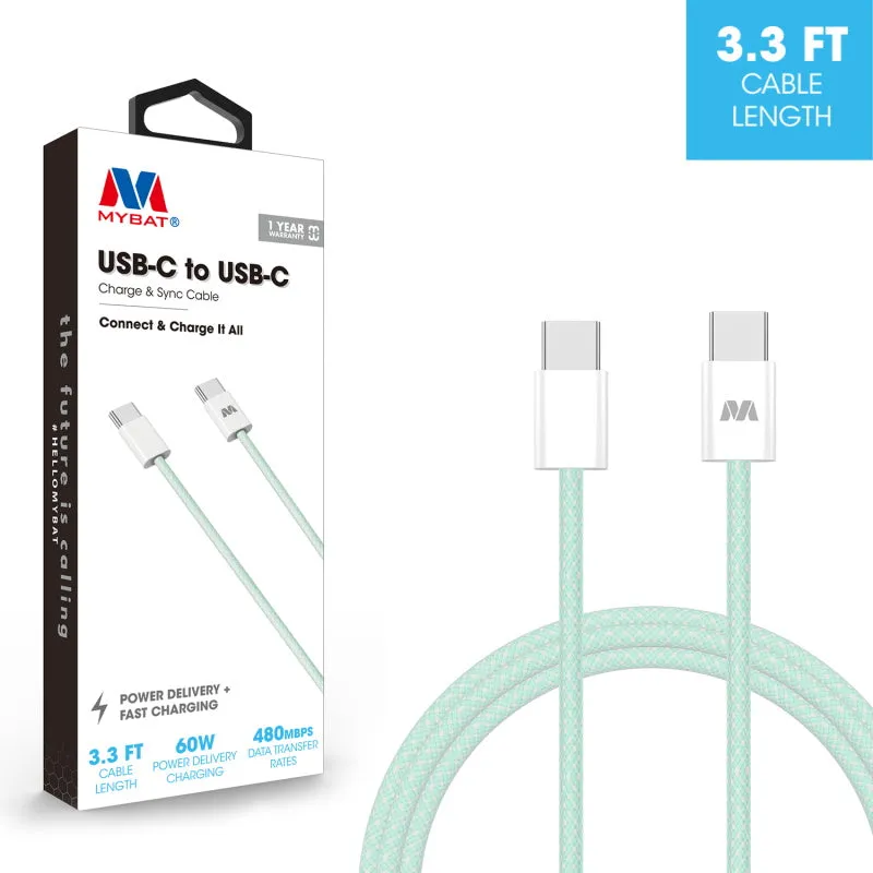 MyBat USB-C to USB-C Premium Braided Cable (L=3 FT) - Pink