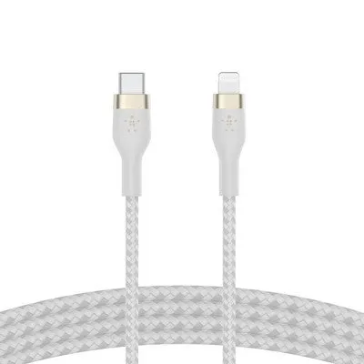 New - Belkin BoostCharge Pro Flex USB-C Lightning Connector 10' Cable   Strap - Chardonnay