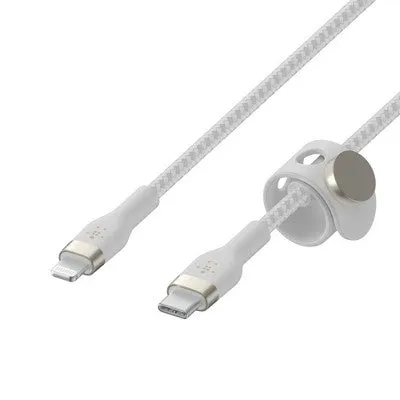 New - Belkin BoostCharge Pro Flex USB-C Lightning Connector 10' Cable   Strap - Chardonnay