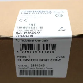 Phoenix Contact 2891043 5-Port Unmanaged Ethernet Switch FL SWITCH SFNT 5TX-C