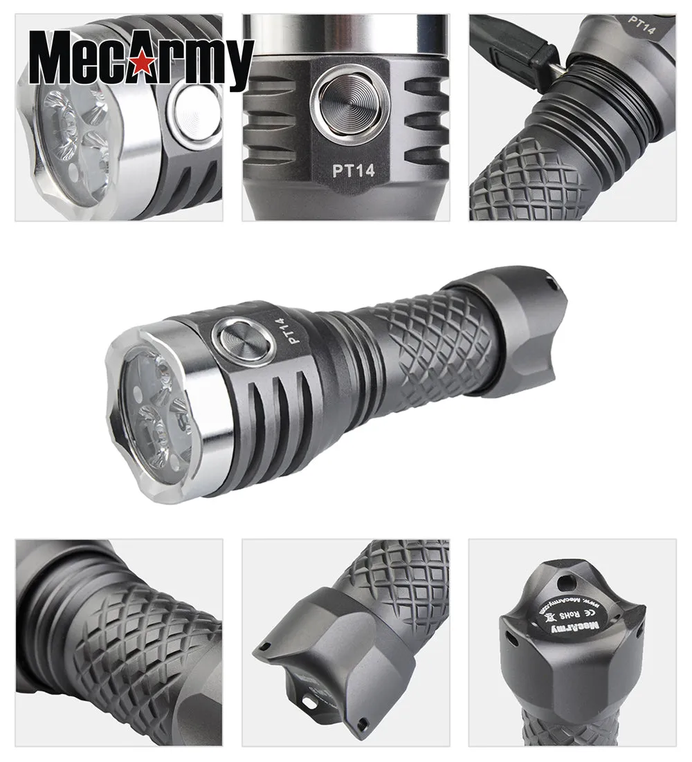 PT14 USB Rechargeable 900 Lumens EDC Flashlight