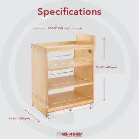 Rev-A-Shelf 8" Wood P-O For Door/Drawer CAB W/BLUM SC 448-BDDSC-8C