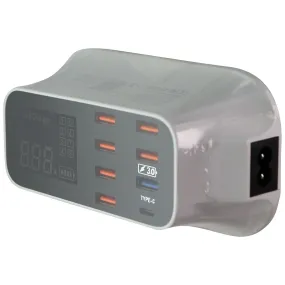 Shenzhen 40W Digital Display USB Power Charger with 7 USB Ports and 1 USB-C