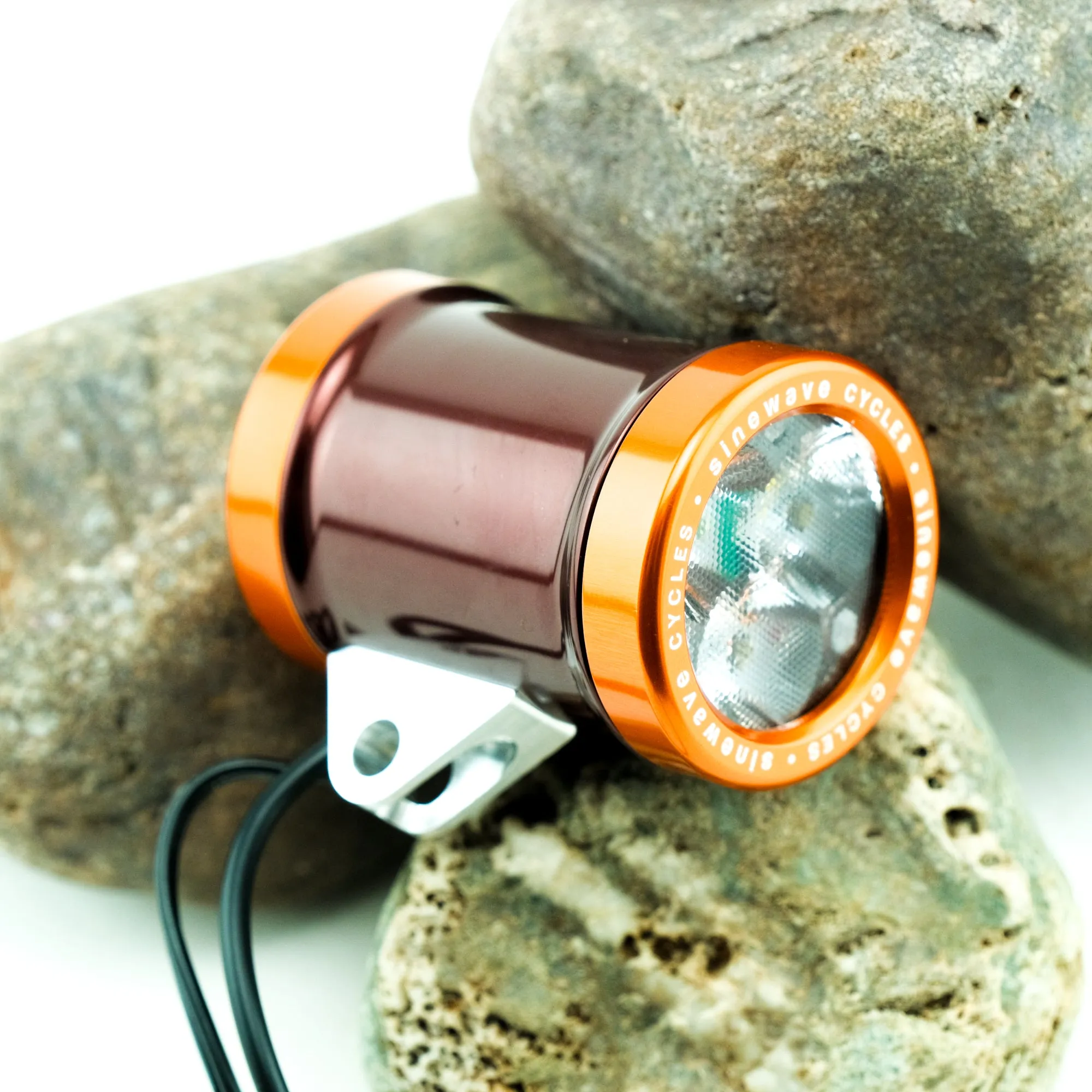 Sinewave Beacon 2 Dynamo Headlight   USB Charger (Orange End Caps / Brown Body)