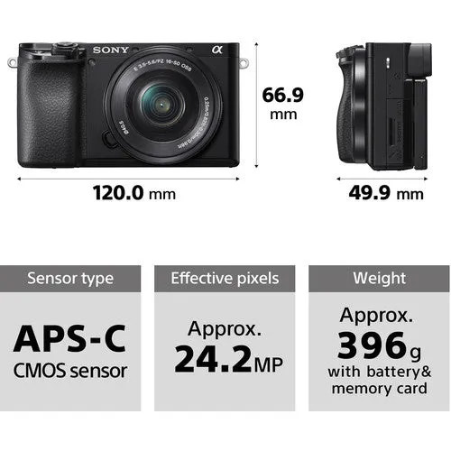 Sony Alpha a6100 APS-C Mirrorless Camera with 16-50mm and 55-210mm Lenses