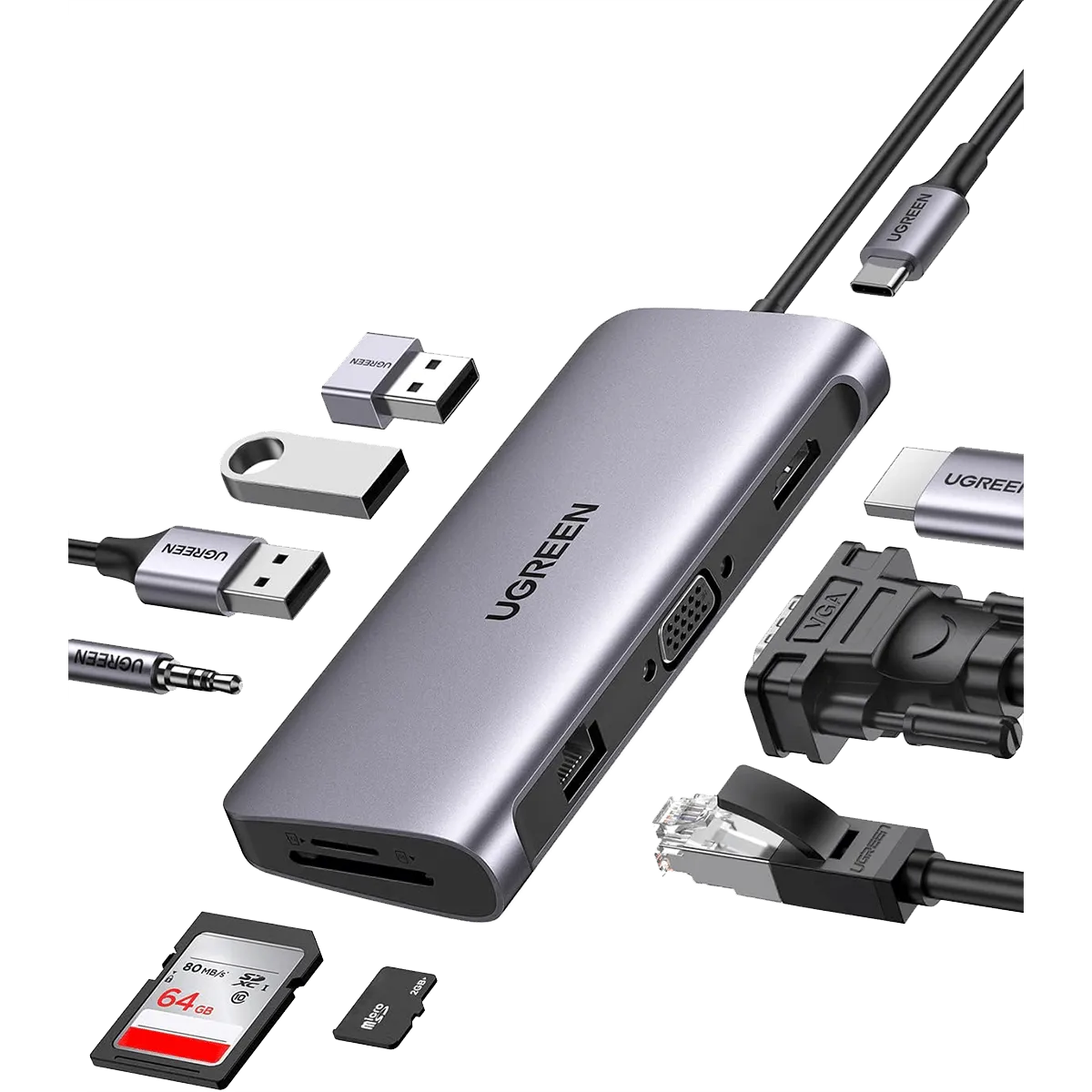 UGREEN 10-in-1 4K HDMI USB C Hub