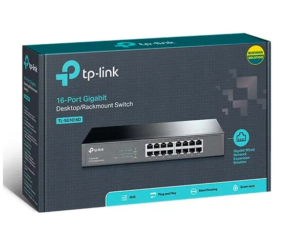 Unmanaged 16 Port Ethernet Switch, 10/100/1000Mbps, Desktop/Rackmount