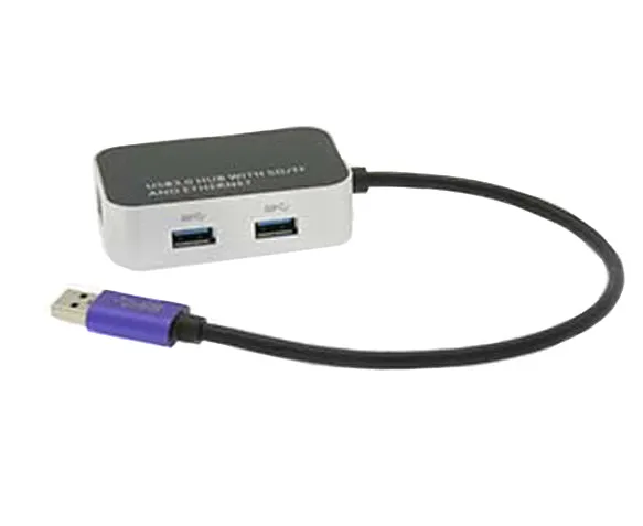 USB 3.0 SuperSpeed 3-Port Hub with Ethernet SD/TF Reader